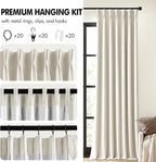 MIULEE Natural Pinch Pleated 100% Blackout Linen Curtains 40x108 Inches | Room - Image 8