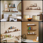 Floating Shelves for Wall, Bathroom Shelves Over Toilet, Wall Shelves & Book - Image 9