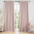 Topfinel Pink Linen Curtains 120 Inches Long by Topfinel