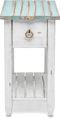 Sea Winds Trading Picket Fence Chairside Table Kiln-Dried Solid Wood Distressed by LineageCollections