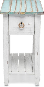 Sea Winds Trading Picket Fence Chairside Table Kiln-Dried Solid Wood Distressed by LineageCollections