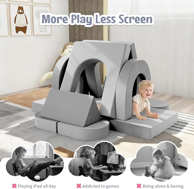 Kids Modular Play Sofa Convertible Foam Play Mat, Transformable Into a Game - Image 6
