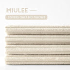 MIULEE Soft Corduroy Decorative Throw Pillow Covers Cream White 18x18 | Set of 4 - Image 6
