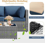 JAMFLY 5-Piece Patio Furniture Set, All-Weather Wicker Outdoor Sectional Sofa - Image 4