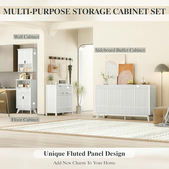 Fatmok 40'' Fluted Accent Cabinet - Image 5
