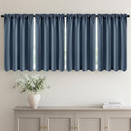 MIULEE Set of 4 Stone Blue 45 Inch Short Blackout Kitchen Window Curtains | by MIULEE