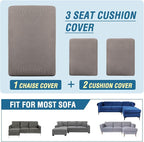 H.VERSAILTEX Sectional Couch Covers 3 Pieces Sofa Seat Cushion Covers L Shape - Image 8
