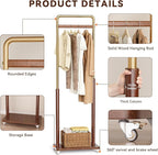 Taitiy Clothes Rack Solid Wood Coat Rack, Metal and Solid Wood Combination - Image 6