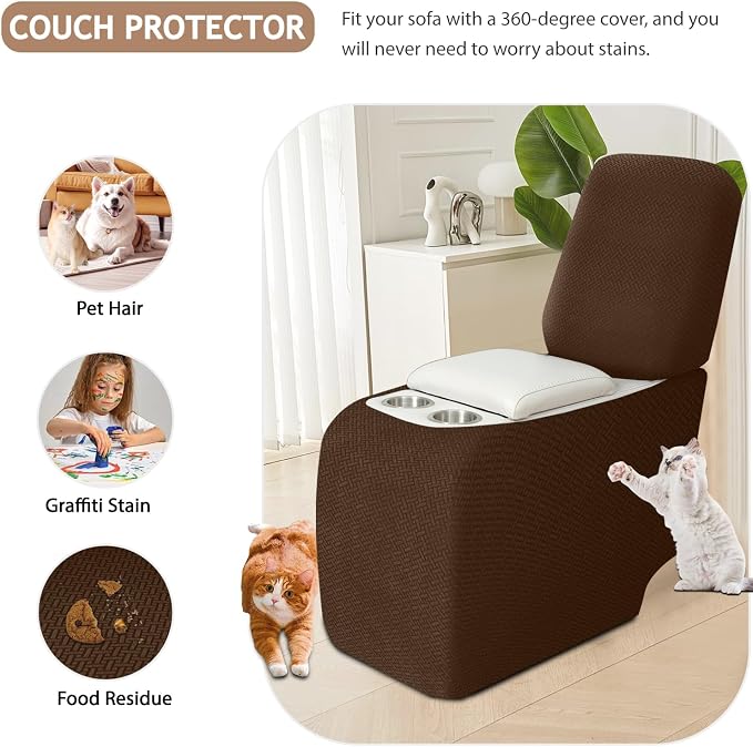ALIECOM Recliner Sectional Couch Covers L Shape Stretch Corner Reclining - Image 5
