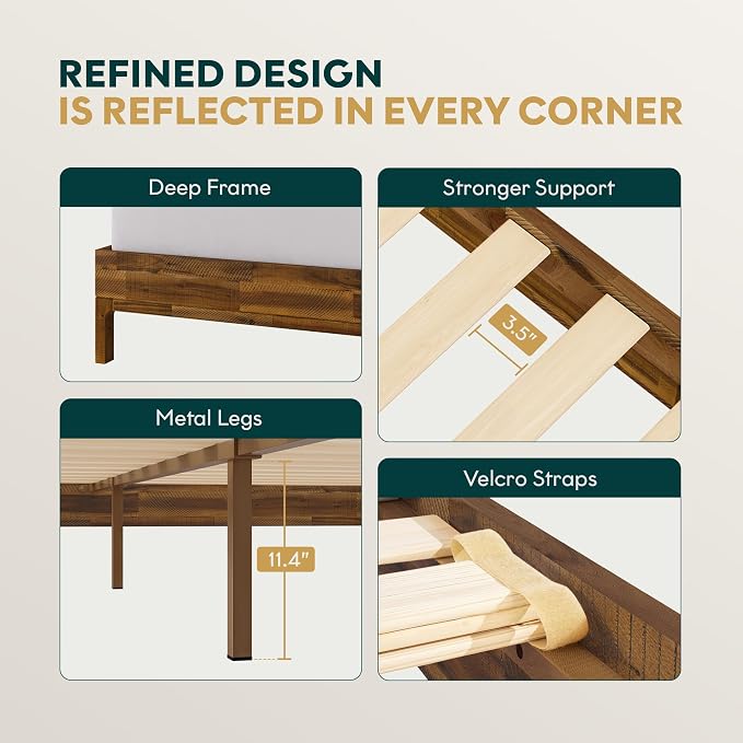 Bme Vivian 14 Inch Queen Size Bed Frame - Image 5