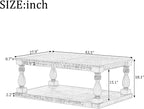 Merax Vintage Coffee Table Featuring Artistic Vase Column Legs and Luxurious - Image 2
