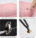 Vanity Stool Chair, Faux Teddy Fur Ottoman Foot Stool - Image 6