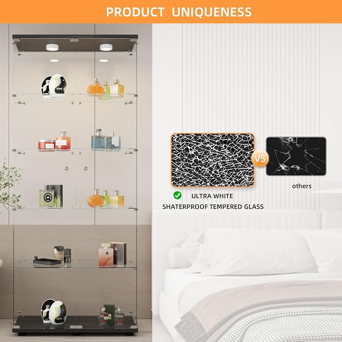 LFT HUIMEI2Y Glass Display Cabinet 5-Shelf - Image 8