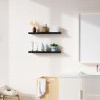 Bellsal 2-Pack Black Modern Floating Shelves, Living Room, Bathroom Storage - Image 4
