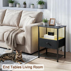 LOAKEKEL Night Stand Set 2, LED Nightstand - Image 3