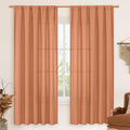 Terracotta Linen Curtains 72 inches Long by LAMIT