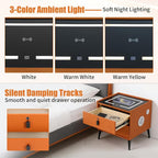 Smart Nightstand with Charging Station, Adjustable LED, USB Ports, Fingerprint - Image 5