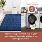 nuLOOM Jeni Navy Checkered Washable Runner Rug - Image 2