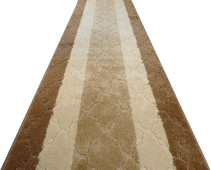 Custom Length Hallway Runner Rug, Slip Resistant, Trellis Beige, 26 Inch X 26 - Image 6