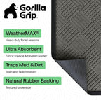 GORILLA GRIP 100% Waterproof All-Season WeatherMAX Doormat US Designed Natural - Image 2