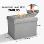 LINMAGCO Small Storage Ottoman Stool Foot Rest Stool Under Desk Stool Short - Image 2