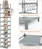 LANTEFUL Narrow Shoe Rack 10-Tier Tall Shoe Organizer Skinny Shoe Shelf Storage - Image 4