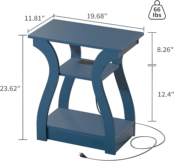 FROMJBEST End Table with Charging Station, Side Table with USB Ports and Outlets - Image 3