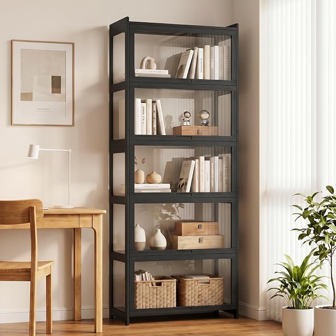 Magshion Display Cabinet with Acrylic Doors, 5-Tier Curio Cabinet - Image 3