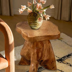 Cedar Wood Tree Stump Stool 13.5"x12"x14"H Live Edge Natural Coffee Side Table - Image 5