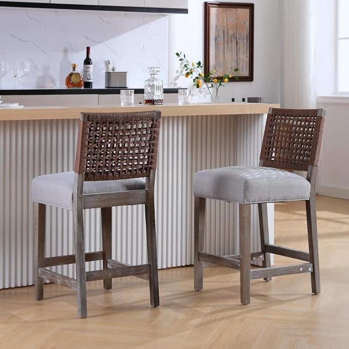 27" Rustic Counter Height Bar Stools - Image 3