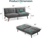 LINSY HOME Futon Sofa Bed, 3 in 1 Convertible Comfy Loveseat Sleeper Sofa Bed - Image 2
