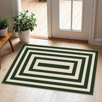 Front Door Mat Indoor Outside Entrance, 2x3 Green White Modern Rug | Non-Slip by Othilic
