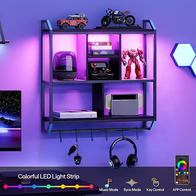 HOOBRO Gaming Floating Shelves - Image 4