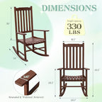 Flamaker Outdoor Rocking Chair Oversized Wooden Patio Chairs - Image 3