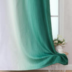 Green and Greyish White Blackout Curtains 42Wx72L 2 Panels | Ombre Curtains - Image 6
