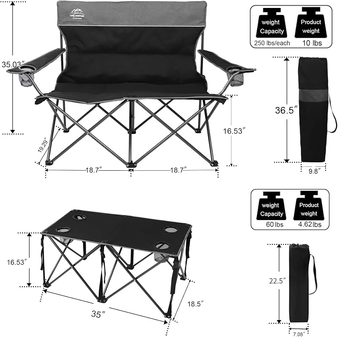 Oversized 4 Pcs Camping Chair Set - Image 3