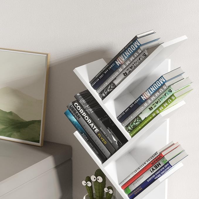 SHEEPAM 5 Tier Tree Book Shelf, Small Desktop Bookshelf - Image 7