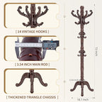 ZOZOE Wooden Classic Coat Rack Stand, Solid Wood Coat Rack Freestanding - Image 3