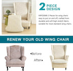 KRFOONN Stretch Wing Chair Slipcovers Printed 2 Piece Wingback Chair Covers - Image 4