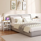 HOOBRO Side Table with Charging Station and USB Port, Small End Table - Image 9