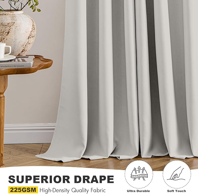 MIULEE Blackout Curtains for Bedroom 2 Panels 40x84 Inch Long Natural White | - Image 5