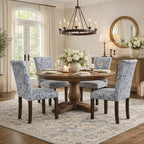 HomePop Classic Parsons Dining Chair -Denim Jacobean Print - Image 2