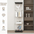 Display Cabinet with Glass Door and Lock, 4-Shelf Fast Installation Curio - Image 7