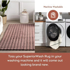 nuLOOM Jeni Burgundy Checkered Washable Runner Rug - Image 2