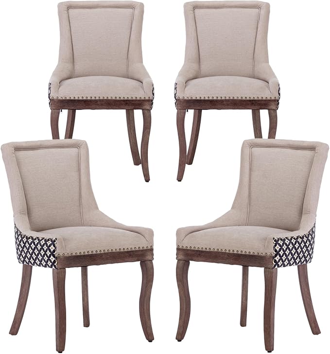 Modern Dining Chairs Set of 4, High Back Dining Chairs Side Chairs by MZDOO