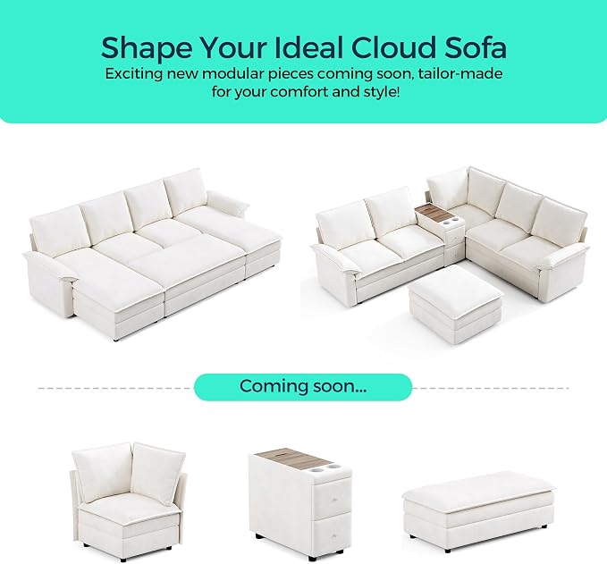 LINSY HOME Chaise Modular for Sectional Sofa, Cloud Sofa Lounge - Image 7