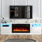 oneinmil 80” TV Stand with 36” Electric Fireplace, Large Modern Media - Image 9