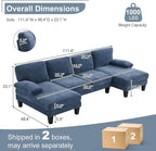 Karl home 111" Sectional Sofa U-Shaped 4-Seat Couch - Image 2