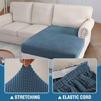 H.VERSAILTEX Sectional Couch Covers 1 Piece Chaise Slipcover L Shape Separate - Image 5