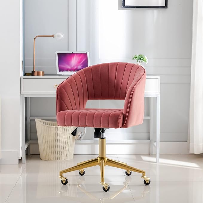 Home Office Chair Swivel Velvet Desk Chair Accent Armchair Upholstered Modern - Image 9